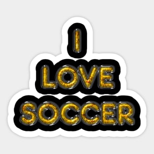 I Love Soccer - Yellow Sticker